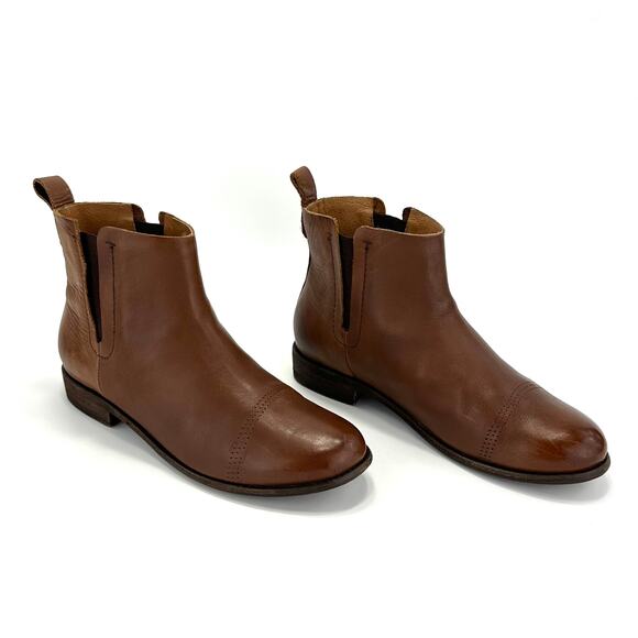 Olukai Malie Women Brown Ankle Boot Size 7 Leather Low Block Heel Chelsea Bootie - Picture 2 of 13